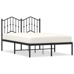 vidaXL Metal Bed Frame without Mattress with Headboard Black 120x190cm