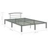 vidaXL Bed Frame without Mattress Grey Metal 120x200 cm