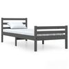 vidaXL Bed Frame without Mattress Grey Solid Wood 100x200 cm