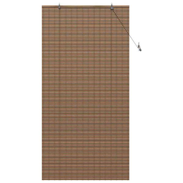 vidaXL Roller Blind with Curtains Manual Brown 120 x 220 cm Bamboo