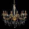 vidaXL Chandelier with Beads Golden 12 x E14 Bulbs