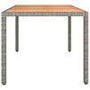 vidaXL Garden Table with Wooden Top Grey Poly Rattan&Solid Wood Acacia