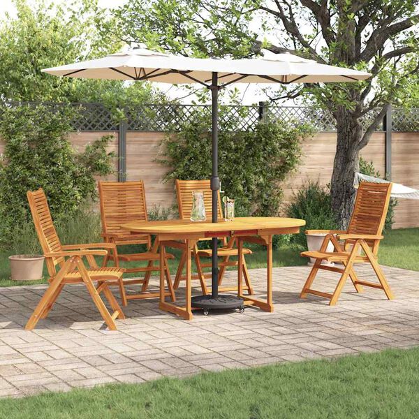 vidaXL Garden Dining Set Folding 5 pcs Brown Solid acacia wood