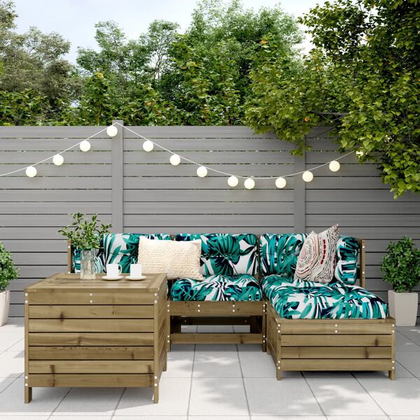 vidaXL 5 Piece Garden Sofa Set Impregnated Wood Pine