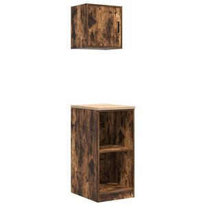 vidaXL Garage Cabinets 2 pcs Smoked Oak Engineered Wood