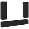 vidaXL 4 Piece TV Cabinet Set Black Engineered Wood
