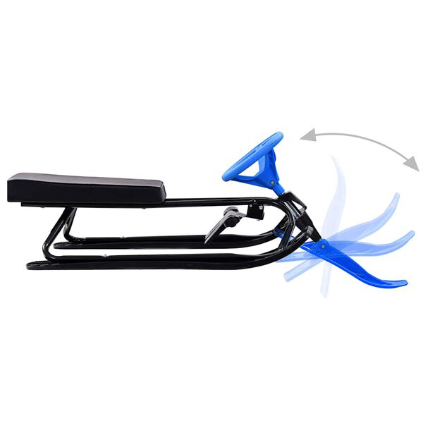 vidaXL Snow Sledge Bob Black and Blue