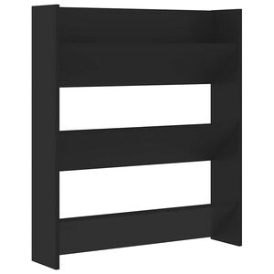 vidaXL Wall Shoe Cabinet Black 80x18x90 cm Engineered Wood