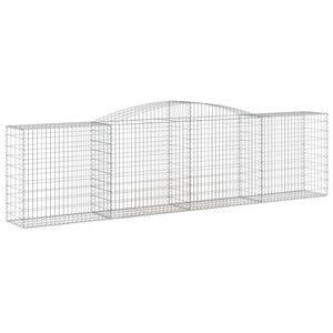 vidaXL Arched Gabion Basket 400x50x100/120 cm Galvanised Iron