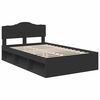 vidaXL Bed Frame with Headboard Black 120 x 200 cm Solid Pine Wood