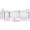 vidaXL Garden Fence Gate with Spear Top 5x2 m Black