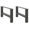 vidaXL Coffee Table Legs Anthracite 2 pcs 70x(30-31) cm Steel