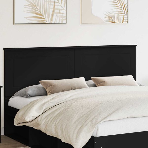 vidaXL Headboard Black Oak 200 cm Engineered Wood