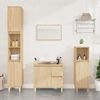 vidaXL 3 Piece Bathroom Furniture Set Sonoma Oak Engineered Wood