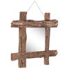vidaXL Log Mirror Natural 50x50 cm Recycled Teak Wood