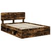 vidaXL Bed Frame Smoked Oak 140 x 200 cm Solid Pine Wood