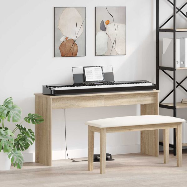 vidaXL Keyboard Stand Sonoma Oak 120 x 32 x 64 cm Engineered Wood