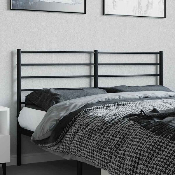 vidaXL Metal Replace Headboard Black 140 cm
