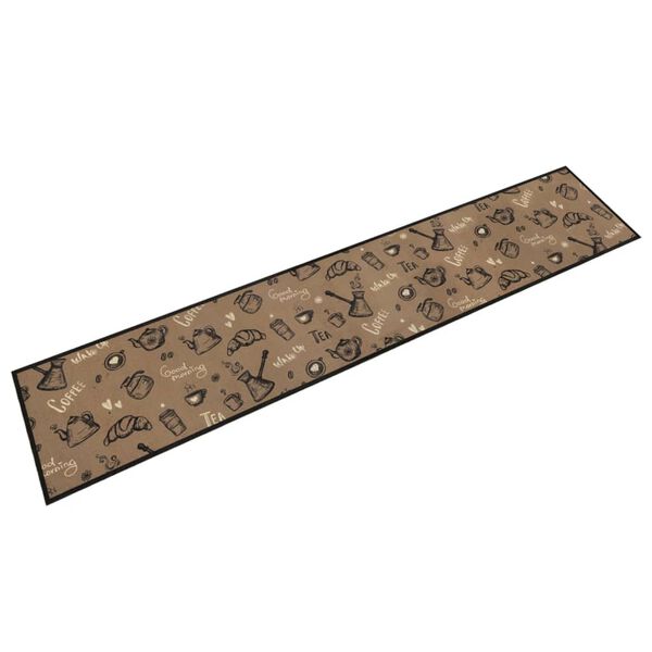 vidaXL Kitchen Rug Washable Morning Brown 60x300 cm Velvet