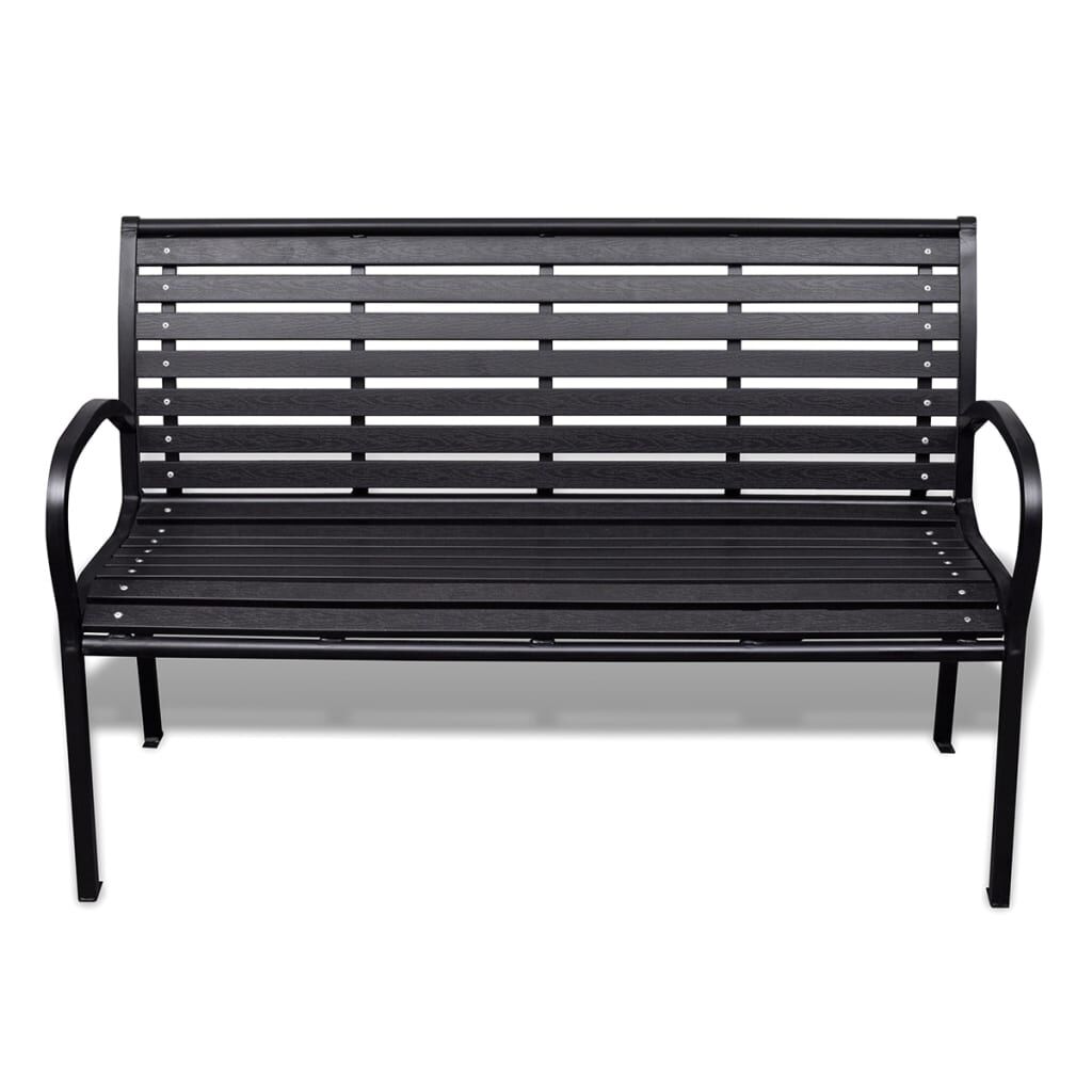 Black steel 2025 garden bench