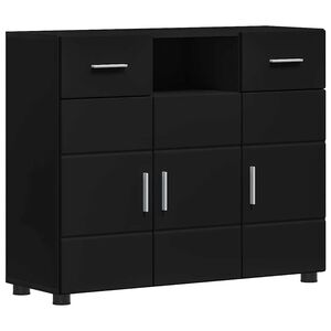 vidaXL Wooden Cabinet Black 88.5 x 30.5 x 73 cm Engineered Wood