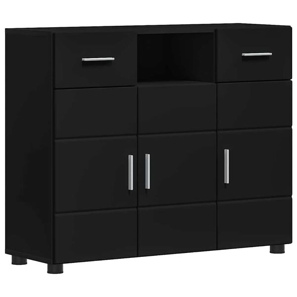 vidaXL Wooden Cabinet Black 88.5 x 30.5 x 73 cm Engineered Wood