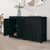 vidaXL Sideboards 2 pcs Black 70x35x80 cm Solid Wood Pine