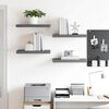 vidaXL Floating Wall Shelves 4 pcs High Gloss Grey 50x23x3.8 cm MDF