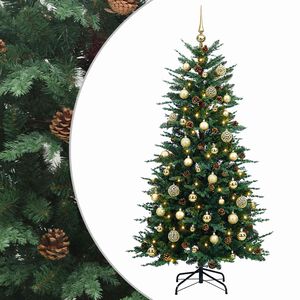 vidaXL Artificial Hinged Christmas Tree 150 cm 150 LEDs Warm White
