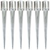 vidaXL Ground Spikes 6 pcs Silver 12x91 cm Galvanised Steel
