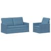 vidaXL Sofa Set 2 pcs Blue Corduroy Fabric
