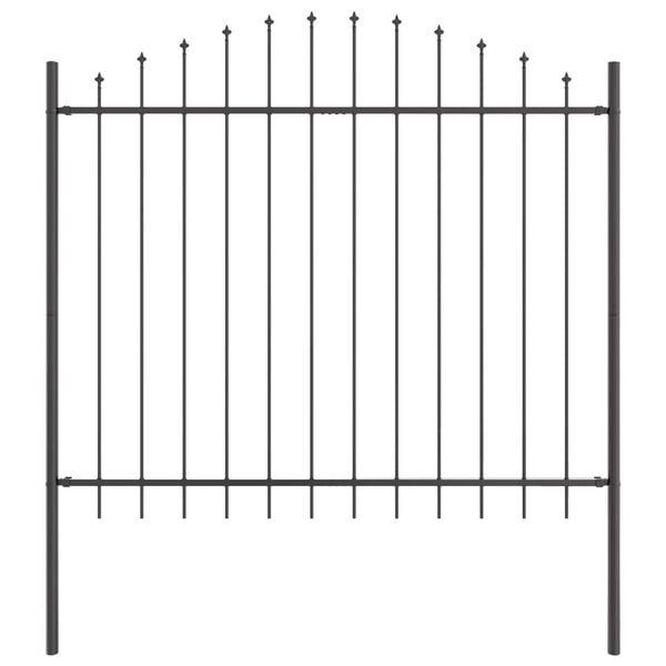 vidaXL Garden Fence 4 pcs Grey 170 x 165 cm Powder-Coated Steel