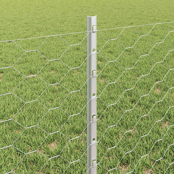 vidaXL Fence with Post Silver 0.6 x 10 m Steel