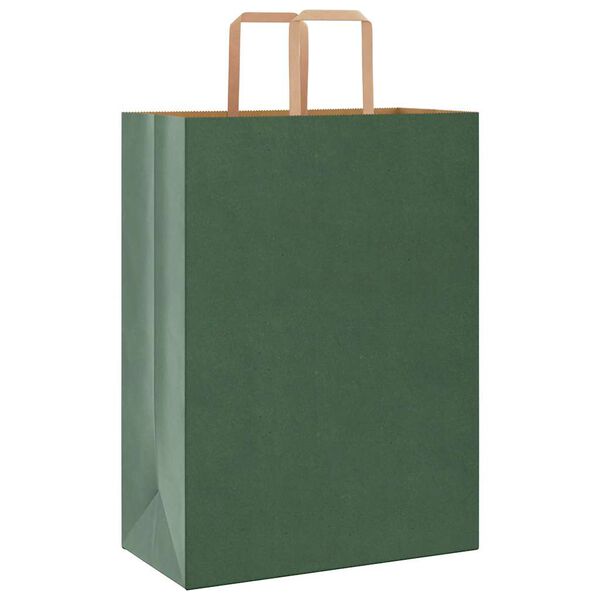 vidaXL Paper Bags 50 pcs with Handles Green 32x17x44 cm