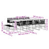 vidaXL 13 Piece Garden Dining Set Black Poly Rattan