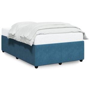 vidaXL Bed Frame without Mattress Blue 120x200 cm Velvet