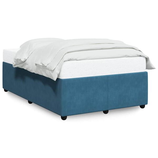 vidaXL Bed Frame without Mattress Blue 120x200 cm Velvet