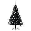 vidaXL Artificial Pre-lit Christmas Tree Black 150 cm PVC