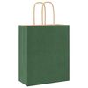 vidaXL Paper Bags 250 pcs with Handles Green 18x8x22 cm