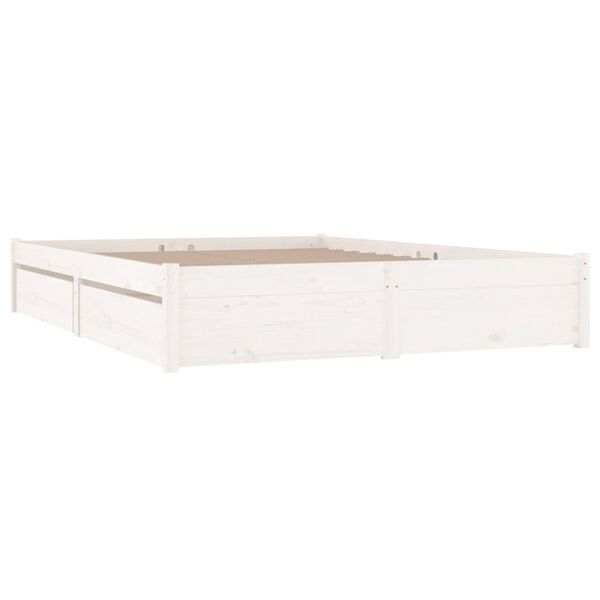 vidaXL Bed Frame without Mattress with Drawers White Small Double