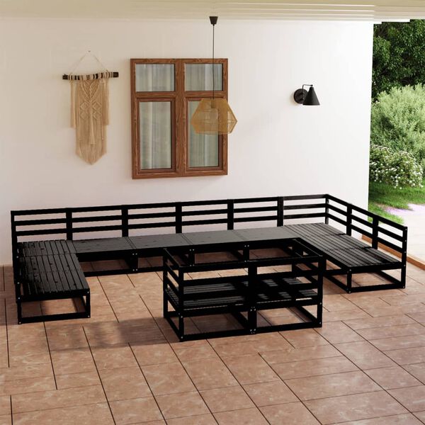 vidaXL 12 Piece Garden Lounge Set Solid Pinewood