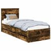 vidaXL Bed Frame with Drawer Smoked Oak 75 x 190 cm Engineer Wood