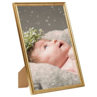 vidaXL Photo Frames Collage 5 pcs for Wall or Table Gold 15x21 cm MDF