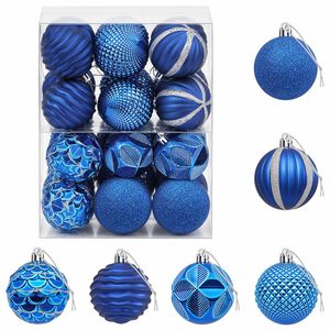 vidaXL Christmas Ball Set 36 pcs Blue 6 cm Polystyrene