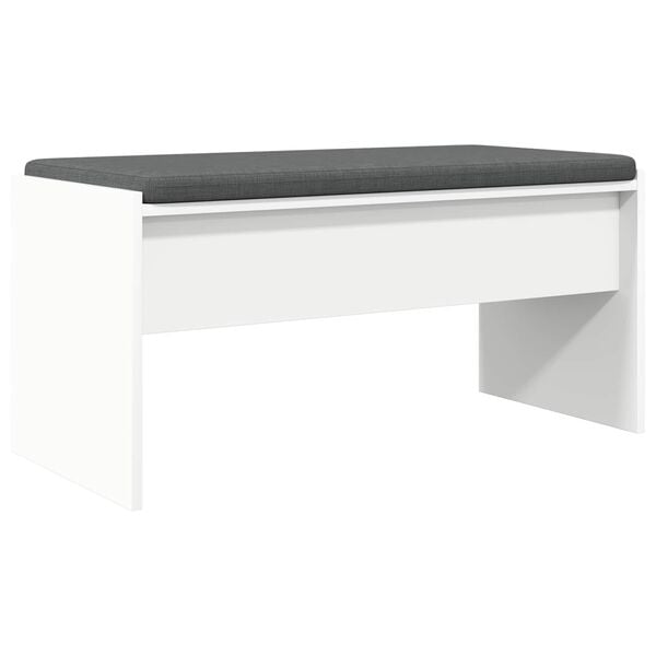 vidaXL Hall Bench with Cushion White 83 x 38 x 40 cm