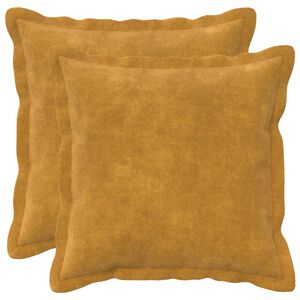 vidaXL Cushion Cover 2 pcs HOUTEN Yellow 30 x 30 cm Microfiber Fleece