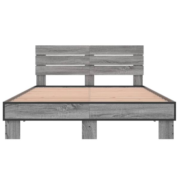 vidaXL Bed Frame without Mattress Grey Sonoma 120x200 cm