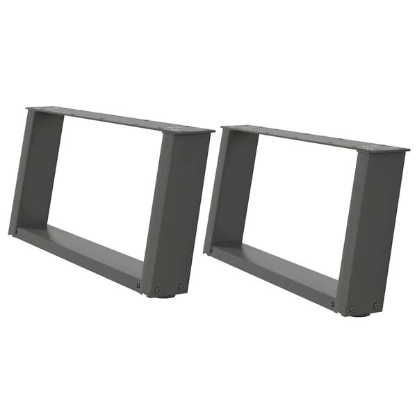 vidaXL Coffee Table Legs U-Shaped 2 pcs Anthracite 60x(30-31) cm Steel
