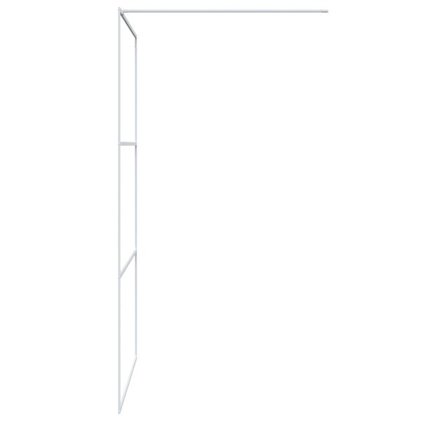 vidaXL Walk-in Shower Wall White 115x195 cm Clear ESG Glass