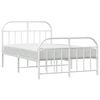 vidaXL Metal Bed Frame without Mattress with Footboard White 120x190cm